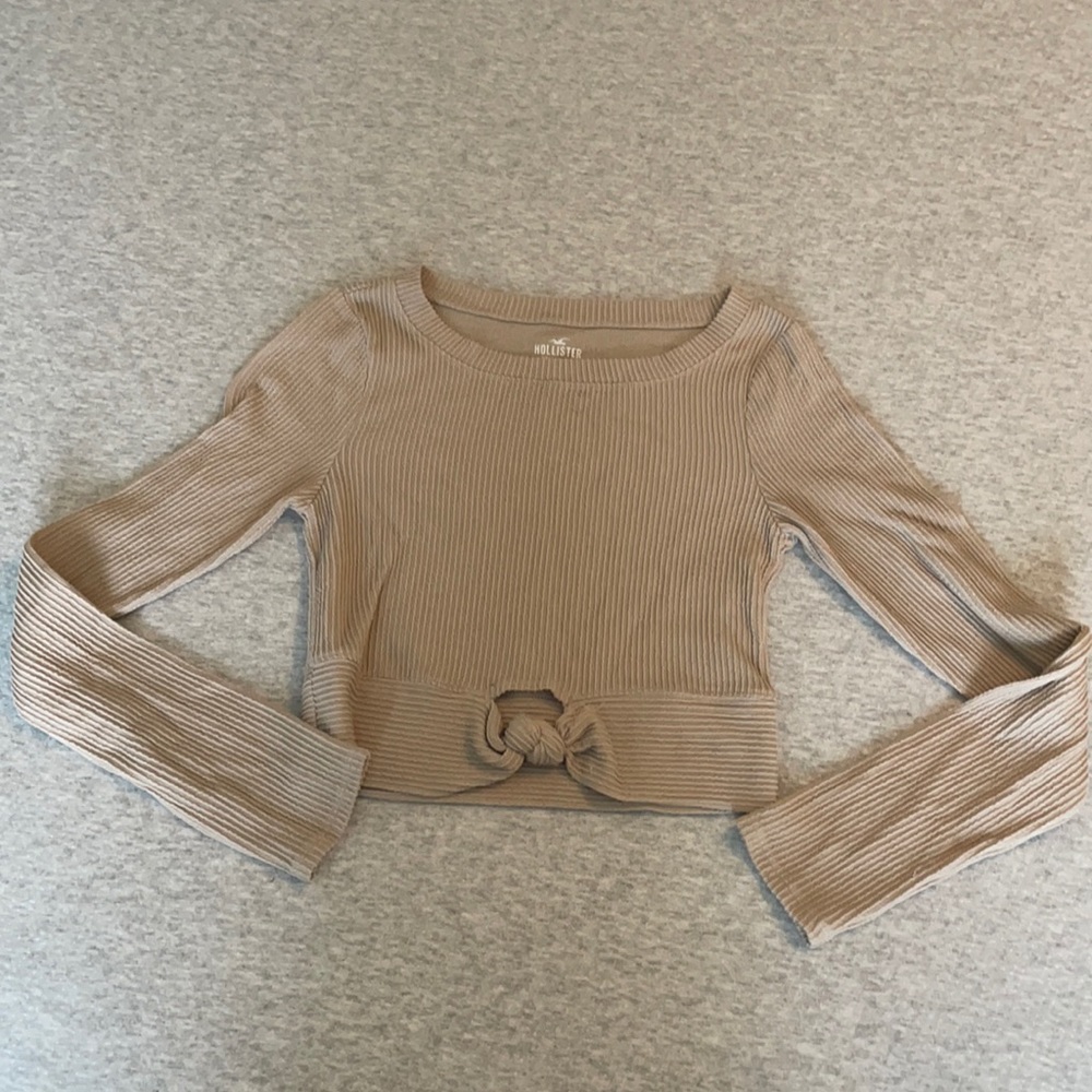 Front Knot Ribbed Top